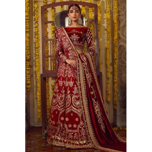 Dark Carnelian Monarch Lehenga