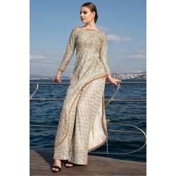 White Azalea Asymmetrical Maxi Dress