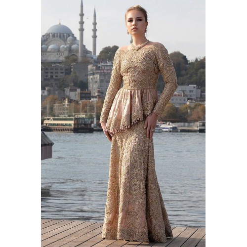 Light Orange Azalea Asymmetrical Peplum