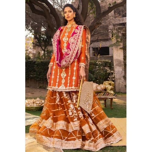 Sunset Orange Monarch Gharara Sunset Orange Monarch Gharara