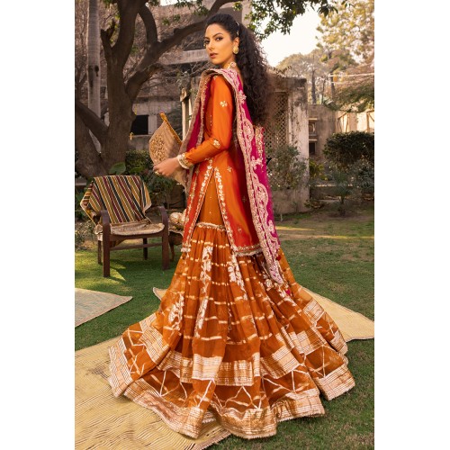 Sunset Orange Monarch Gharara Sunset Orange Monarch Gharara