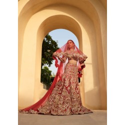 Amaranth Red Wisteria Lehenga