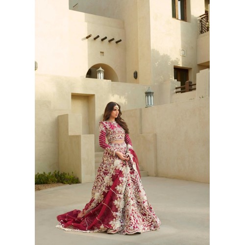 Antique Ruby Wisteria Lehenga Choli