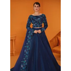 Delft Blue Wisteria Lehenga
