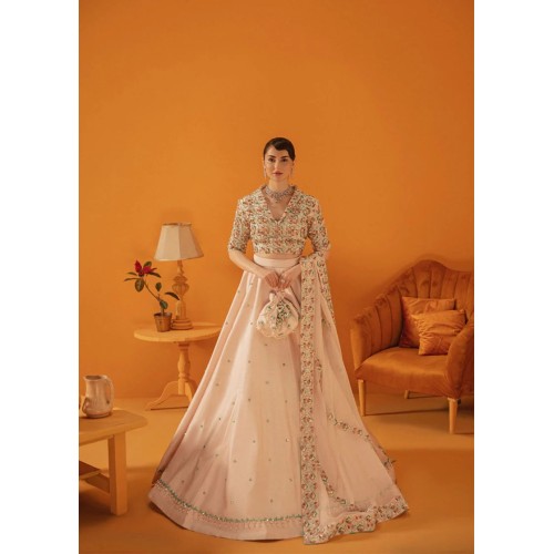Light Apricot Wisteria Lehenga