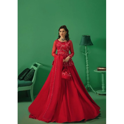 Red Silver Wisteria Peplum