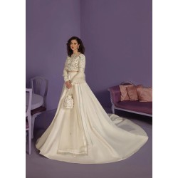 Off White Wisteria Lehenga