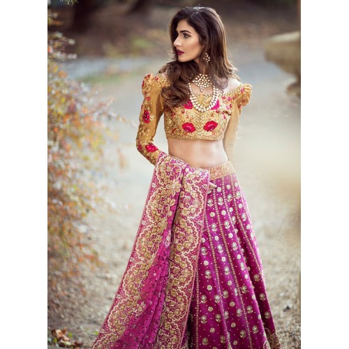 Razzle Dazzle Rose Sunray Flora Lehenga