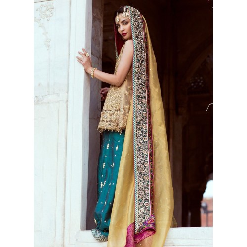 Jasmine Flora Faux Wrap Angrakha Sharara
