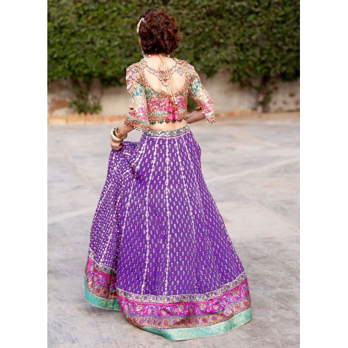 Magenta Vivid Violet Flora Lehenga
