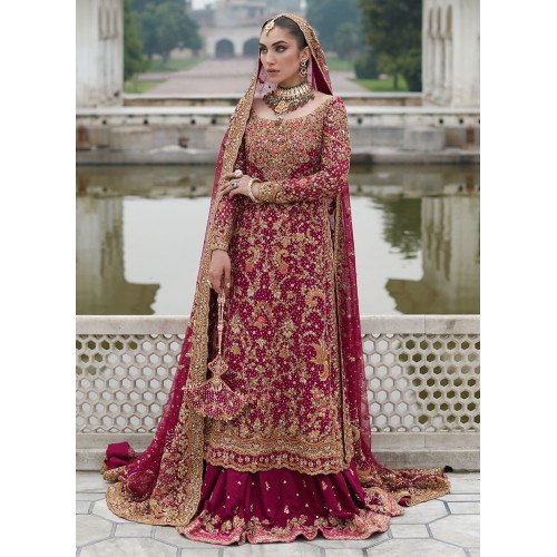 Claret Flora Lehenga
