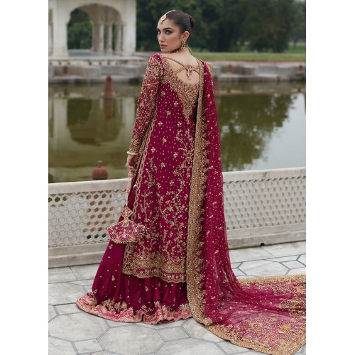 Claret Flora Lehenga