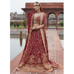 Burgundy Flora Lehenga Choli