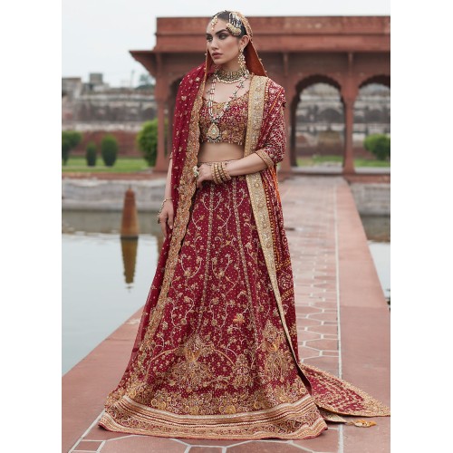 Burgundy Flora Lehenga Choli Burgundy Flora Lehenga Choli