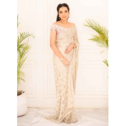 Light Mauve Flora Saree
