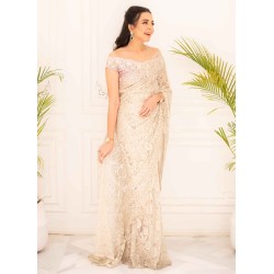 Light Mauve Flora Saree