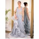 Battleship Grey Flora Lehenga Saree