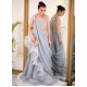 Battleship Grey Flora Lehenga Saree