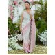White and Pink Flora Saree