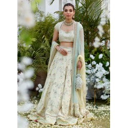 Light Cream Flora Lehenga Choli