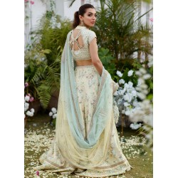 Light Cream Flora Lehenga Choli