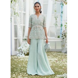 Cambridge Blue Flora Peplum