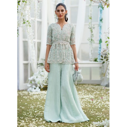 Cambridge Blue Flora Peplum