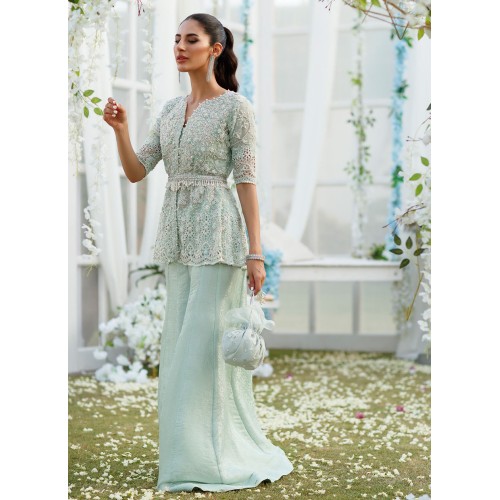 Cambridge Blue Flora Peplum