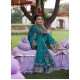 Teal Flora Party Wear