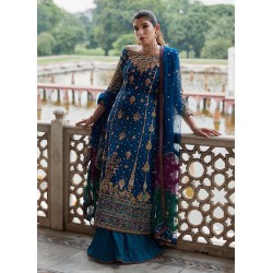 Prussian Blue Flora Gown
