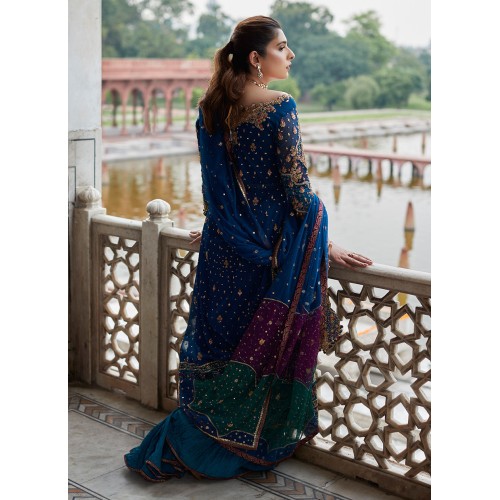 Prussian Blue Flora Gown