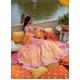 Pink and Orange Flora Lehenga Choli for Mehndi Mayun