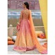 Pink and Orange Flora Lehenga Choli for Mehndi Mayun