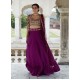 Tyrian Purple Flora Lehenga