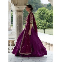 Tyrian Purple Flora Lehenga