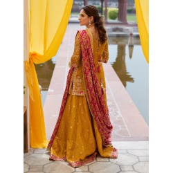 Light Windsor Tan Flora Lehenga for Mehndi Mayun