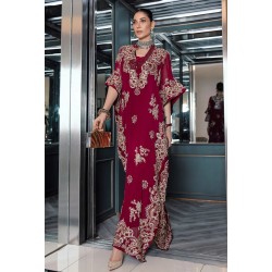 Dark Burgundy Freesia Kaftan