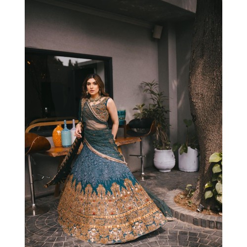 Brunswick Green Lily Lehenga