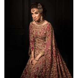 Cerise Lily Cape Choli Lehenga