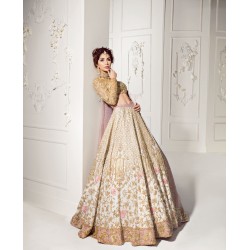 Gold and White Iris Lehenga