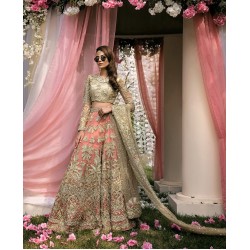 Light Coral Iris Lehenga