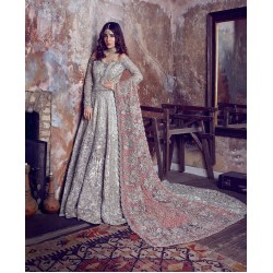 Splashed White Iris Gown