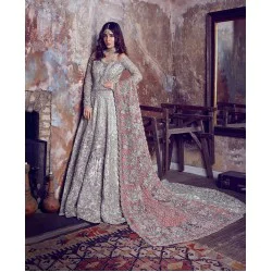Splashed White Iris Gown