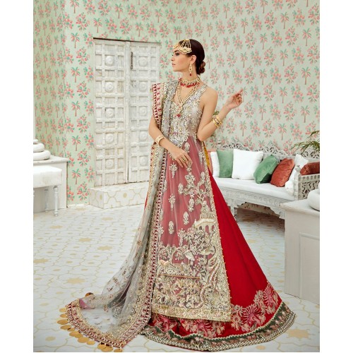 Green Carnelian Iris Lehenga