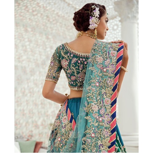Multi Coloured Iris Lehenga Choli