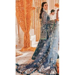 Blue Willow Zinnia Lehenga
