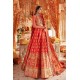 Coral Red Zinnia Lehenga Choli