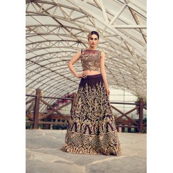 Aubergine Aster Lehenga