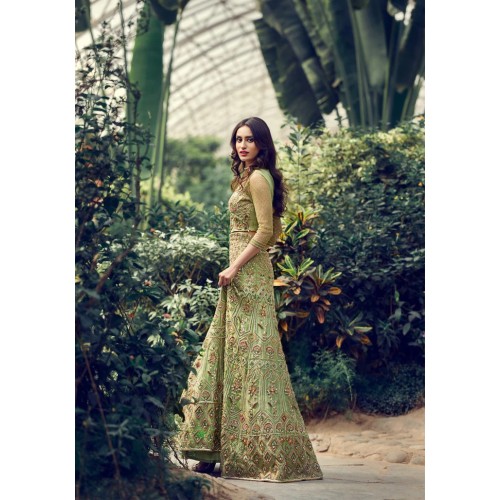 Light Middle Green Yellow Aster Lehenga Light Middle Green Yellow Aster Lehenga