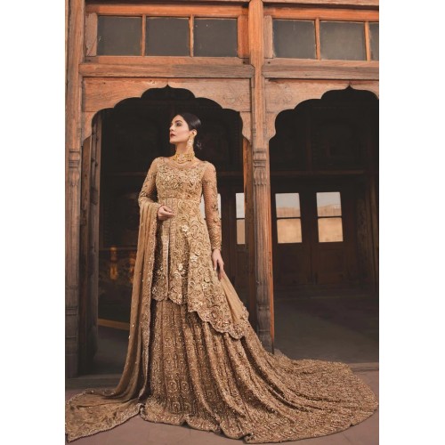 Deep Buff Aster Lehenga